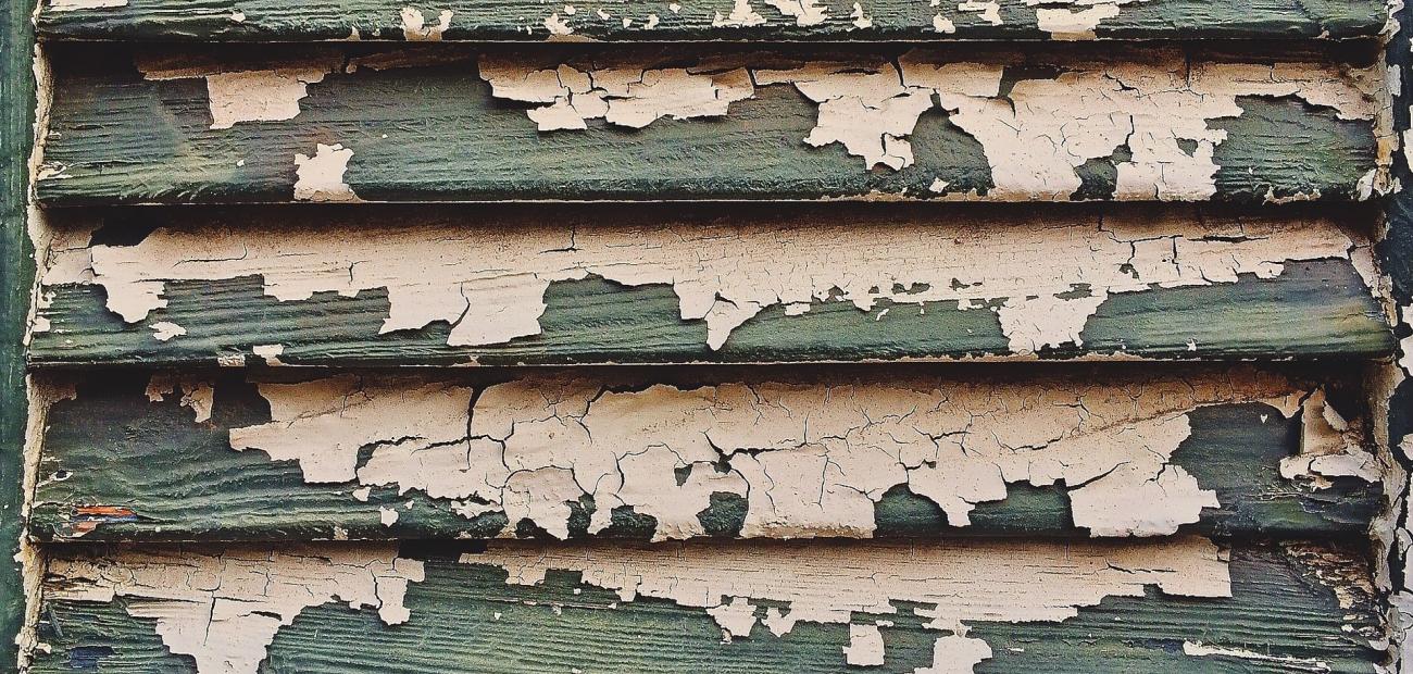 peeling paint on shutters