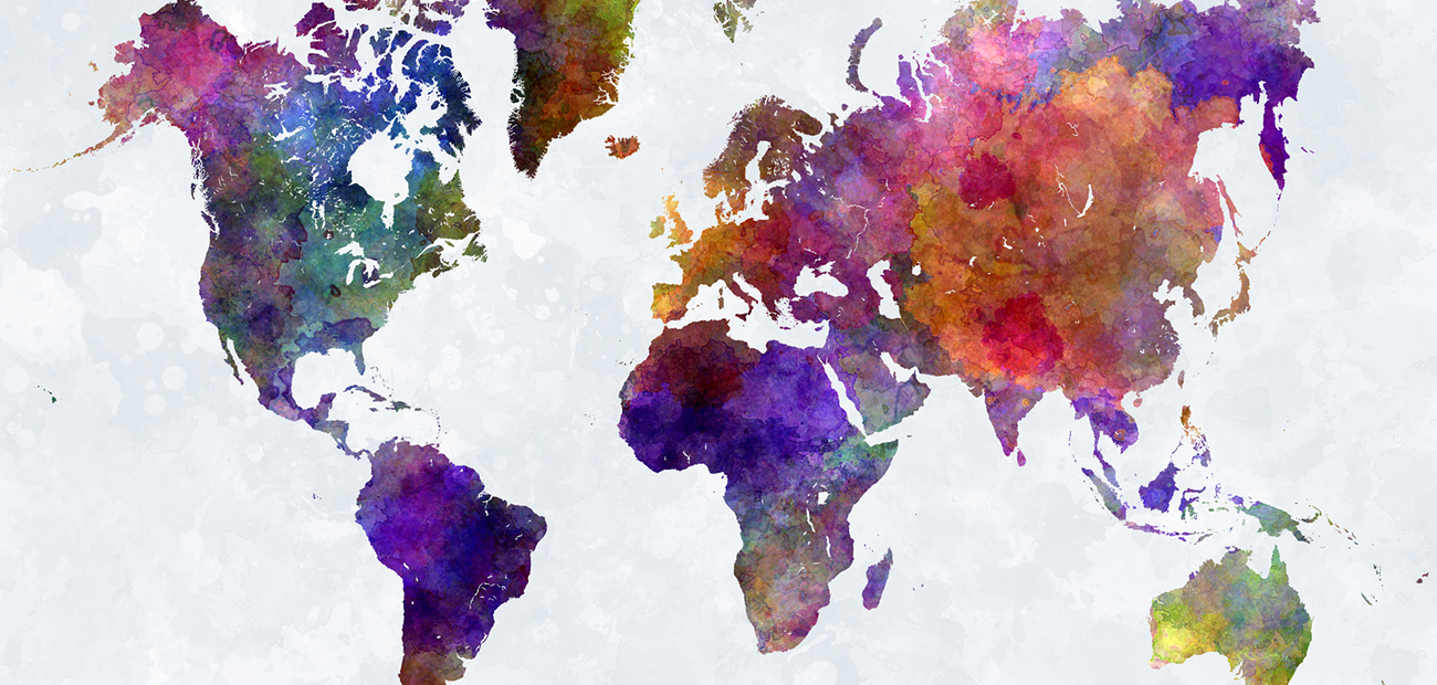 Watercolor world map